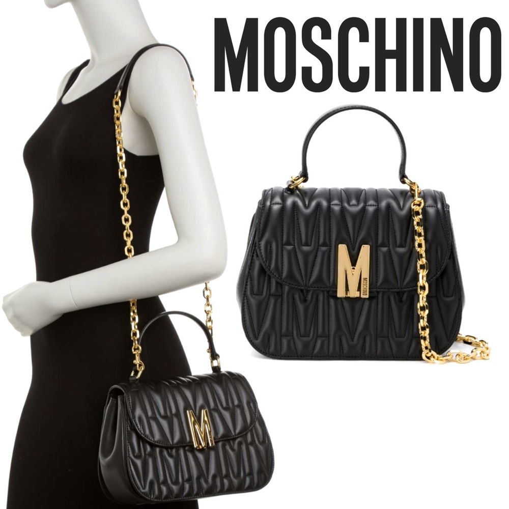 NWT RARE Moschino Couture Quilted Leather Satchel